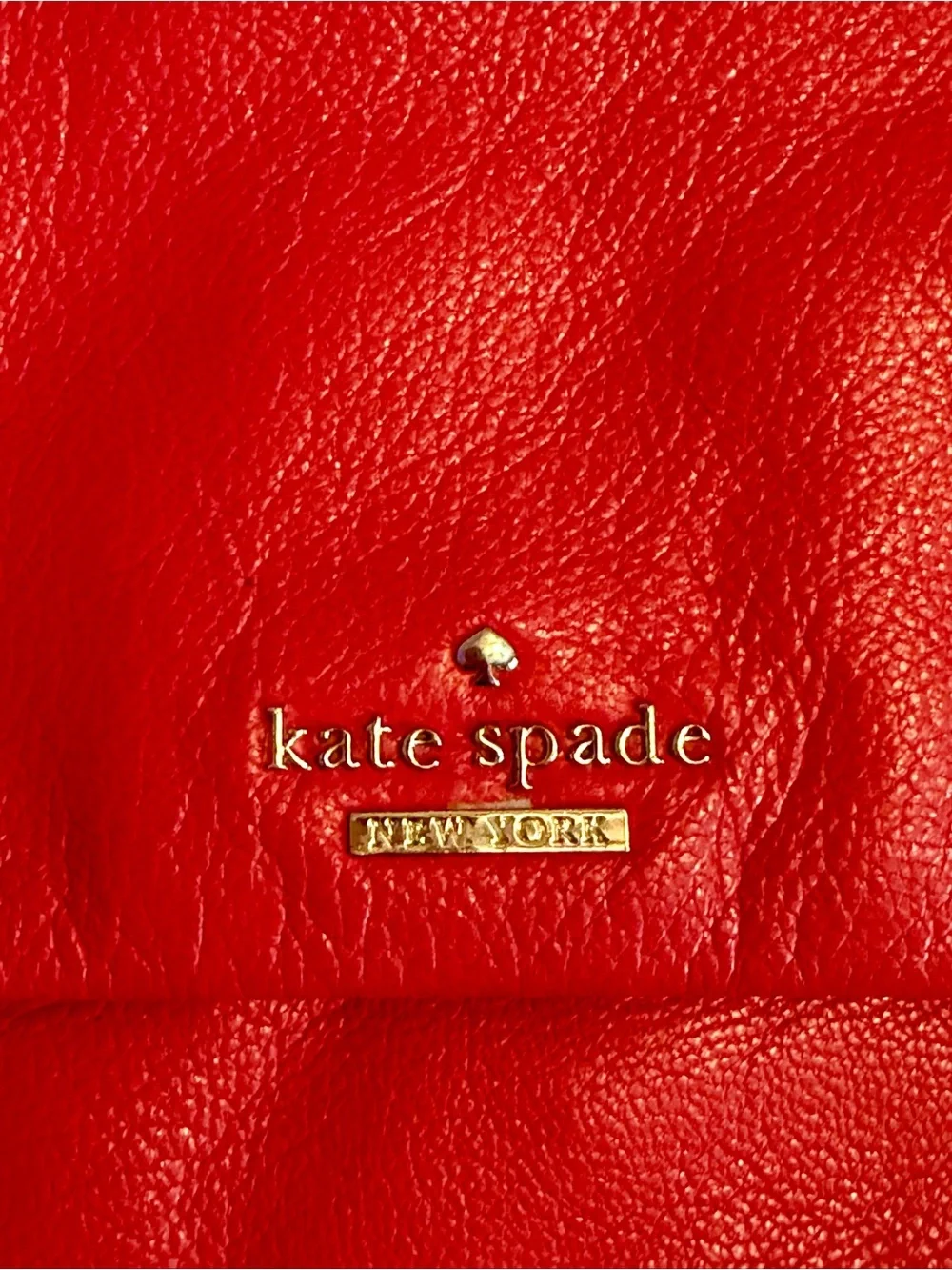 kate spade New York Red Leather Foldover Clutch